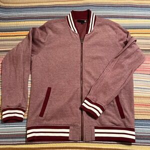 Guess by Guess Mens Bomber Jacket Burgundy Colorblock Size‎ XL